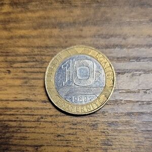 1989 French 10 Franc Coin